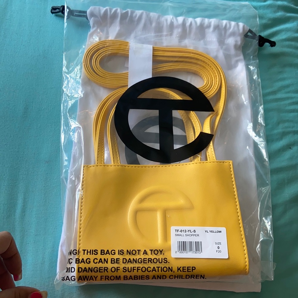 Brand new telfar mini yellow with tags and dustbag